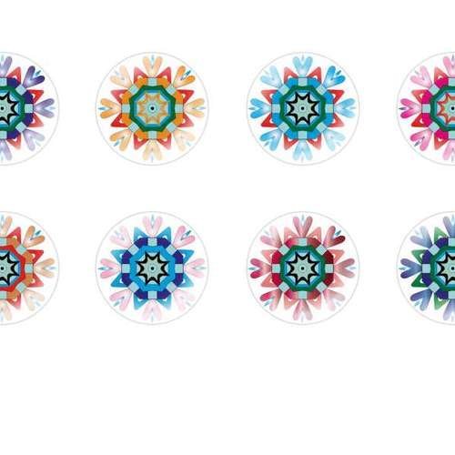 12pcs x 12mm main ronde verre tchèque en forme de dôme cabochons fleurs 10 s7t615 sku-24590