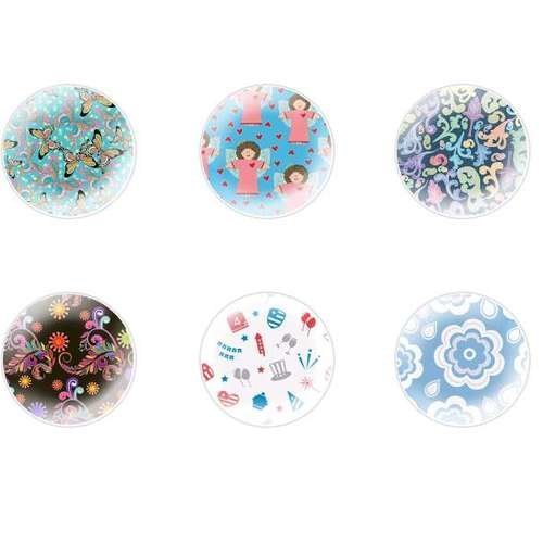 6pcs x 20mm main rond en forme de dôme verre tchèque en de cabochon de livres pour enfants modèles s sku-24834