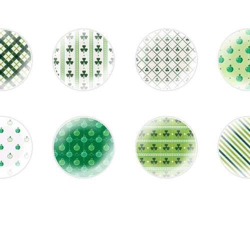 12pcs x 12mm main rond en forme de dôme verre tchèque en de cabochon vert motifs s7t430 sku-25133