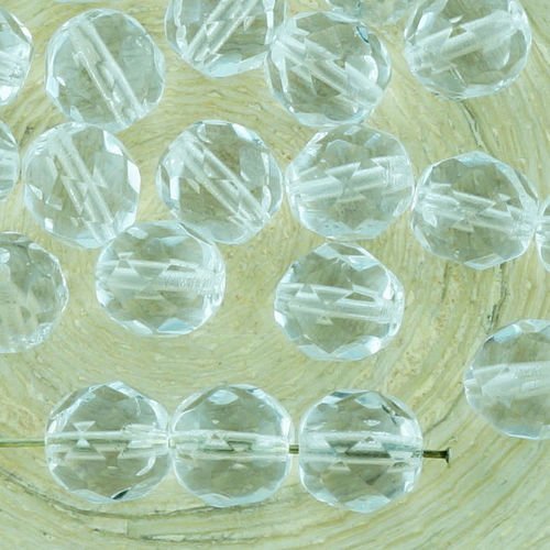 20pcs cristal clair ronde à facettes feu poli entretoise de verre tchèque perles de 8mm sku-34648