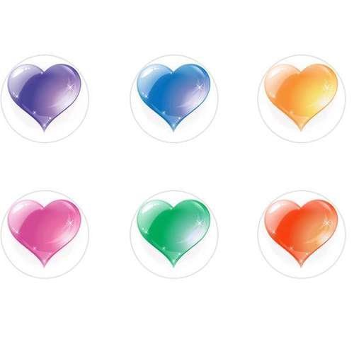 6pcs x 25mm à la main rond en forme de dôme verre tchèque en de cabochon coeur saint-valentin l'amou sku-20123