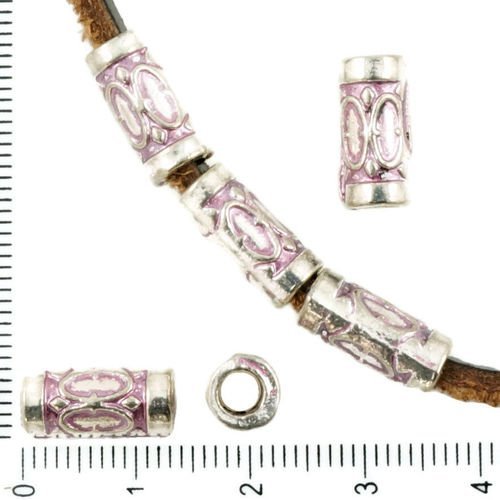 12pcs antique ton argent valentine rose patine laver de grandes trou européen de pandora style tube  sku-36684