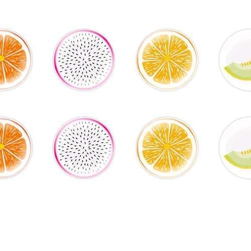 12pcs x 12mm main rond en forme de dôme verre tchèque en de cabochon tranches de fruits 2 s7t91 sku-20601