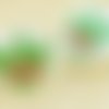 1pc blanc vert rouge de l'arbre de forêt de champignons ronde à la main le verre tchèque bouton tail sku-37680