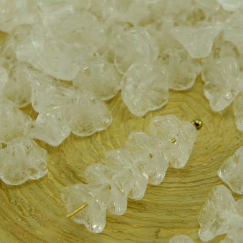 40pcs crystal clear petite cloche fleur de bouchons de verre tchèque perles 5mm x 7mm sku-32372