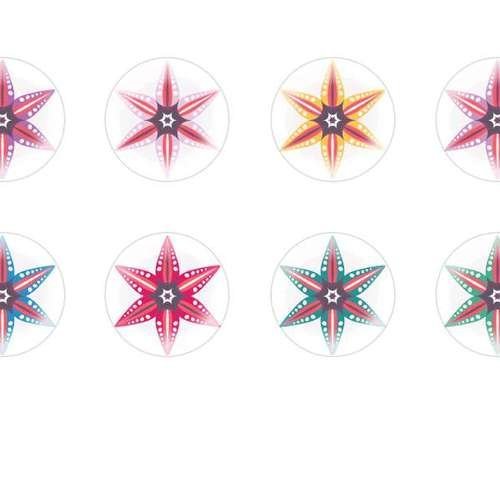 12pcs x 14mm main ronde verre tchèque en forme de dôme cabochons fleurs 188 s6t302 sku-21998