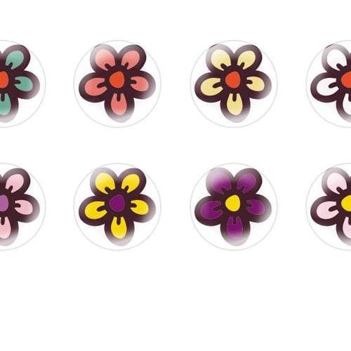 12pcs x 18mm main ronde verre tchèque en forme de dôme cabochons fleurs 112 s4t573 sku-22175