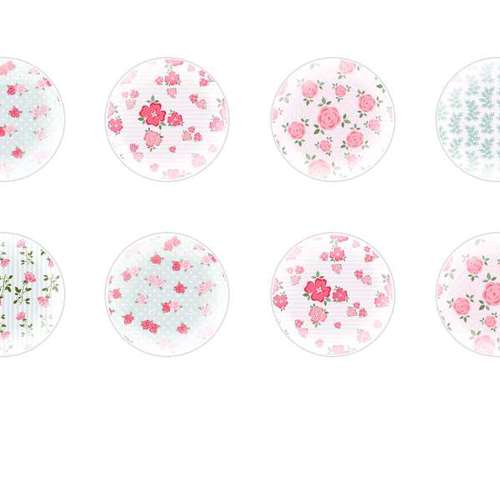 12pcs x 10mm main rond en forme de dôme verre tchèque en de cabochon de motifs floraux 4 s8t563 sku-22454