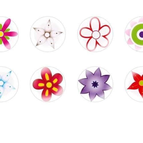 12pcs x 12mm main ronde verre tchèque en forme de dôme cabochons fleurs 55 s7t372 sku-22606