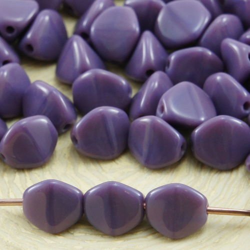 50pcs opaque violet grosse pincée bicone facettes en verre tchèque perles d'entretoise de 7mm sku-32026