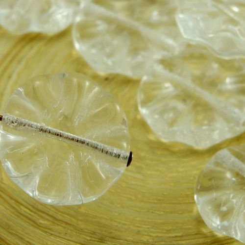 4pcs crystal clear grand plat fleur de soleil pièce ronde focal pendentif en verre tchèque perles de sku-32155