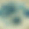 50pcs petit paon bleu aigue-marine combi cercle dichroïque vitrail verre tchèque poignard de perles  sku-26924