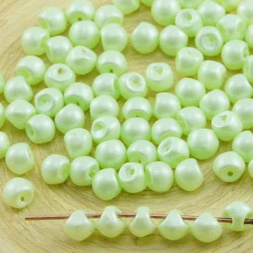 60pcs mat perle verte de la barbe à papa le plus petit champignon bouton tchèque perles de verre de  sku-31065