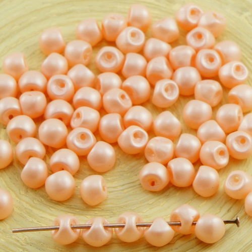 60pcs nacré de saumon à l'orange de la barbe à papa le plus petit champignon bouton tchèque perles d sku-31070
