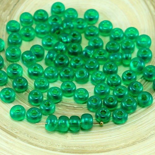 20g de cristal vert émeraude verre tchèque ronde perles de rocaille 2/0 preciosa de entretoise 6.1 m sku-27154