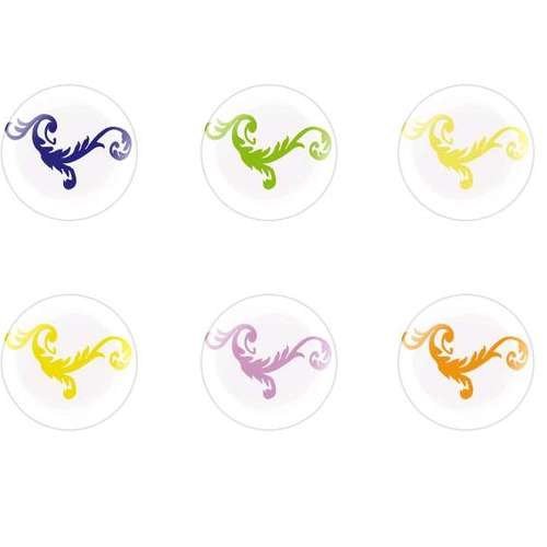 6pcs x 25mm à la main rond en forme de dôme verre tchèque en de cabochon modèles de 18 s1t461 sku-23059