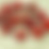 6pcs rustique picasso opaque de soie rouge tchèque verre plat sculpté à la table de coupe de la croi sku-27293