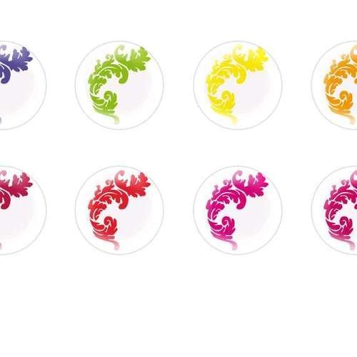 12pcs x 18mm à la main rond en forme de dôme verre tchèque en de cabochon modèles de 47 s4t649 sku-23386