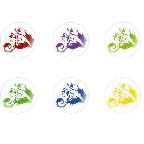 6pcs x 20mm main rond en forme de dôme verre tchèque en de cabochon de motifs 21 s3t379 sku-23747