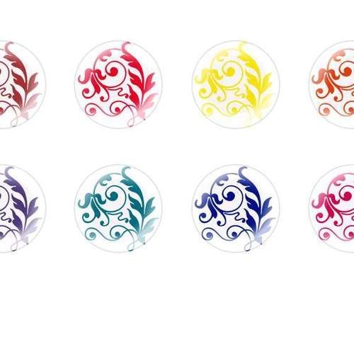 12pcs x 18mm à la main rond en forme de dôme verre tchèque en de cabochon de motifs 29 s4t447 sku-24016