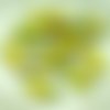6pcs picasso jaune opale rustique plat ovale pétale de la fenêtre de la table de coupe tchèque perle sku-28915