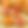 10 pièces mat métallique orange or plein rugueux rustique gravé ovale plat tchèque perles de verre 1 sku-37234