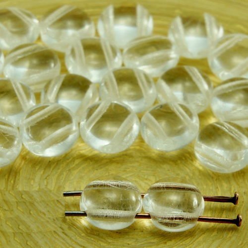 30pcs claire en cristal preciosa bonbons ronds en forme de dôme 2 deux trou de la pièce de tissage d sku-33586