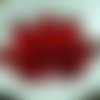 Rouge rubis verre tchèque ovale en forme de dôme de l'hémisphère perles 14mm x 7mm 6pcs sku-21352