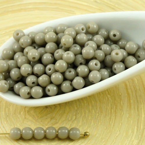 100pcs opaque gris ronde verre tchèque perles de petite entretoise de graines de rocailles 3mm sku-31669