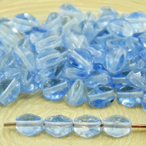 60pcs cristal de la lumière bleue saphir pincée bicone à facettes entretoise tchèque perles de verre sku-32098
