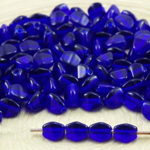 60pcs crystal dark bleu saphir clair pincée bicone à facettes entretoise tchèque perles de verre de  sku-32104