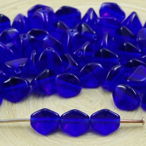 50pcs cristal royal bleu clair grosse pincée bicone à facettes entretoise de verre tchèque perles de sku-32106
