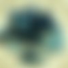 30pcs noir mat ab de la moitié des champignons bouton de verre tchèque perles de 6mm x 5mm sku-30340