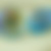1pc main tchèque verre plat rond bouton d'or libellule en cristal bleu 18mm sku-25874