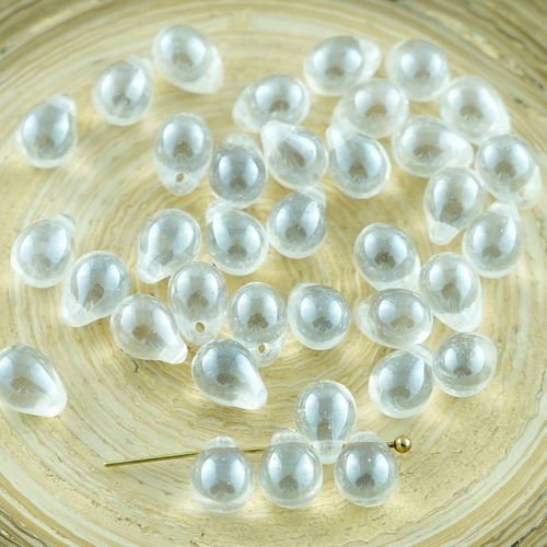 40pcs cristal de lustre de verre tchèque en forme de larme perles 5mm x 7mm sku-28968