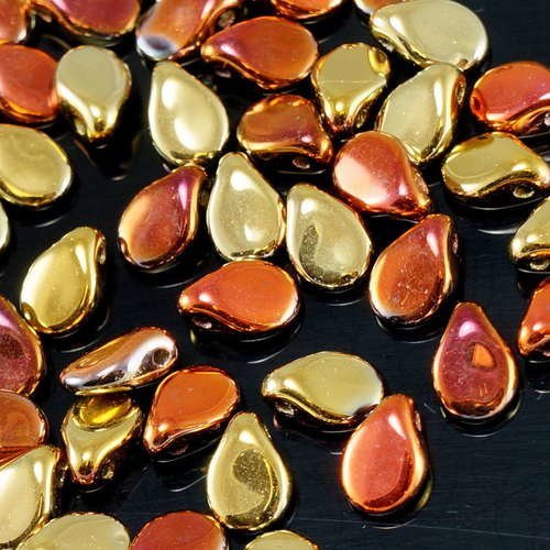60pcs californie golden rush pip perles de verre tchèque preciosa pressé de plat de pétale de fleur  sku-19329