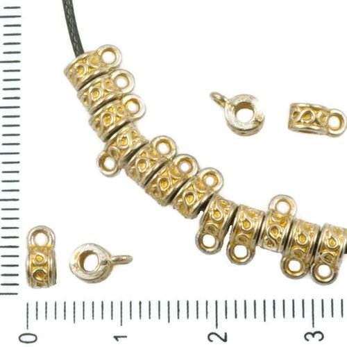60pcs antique ton argent mat or patine laver de petites agité bali caution charmes de perles tchèque sku-36265