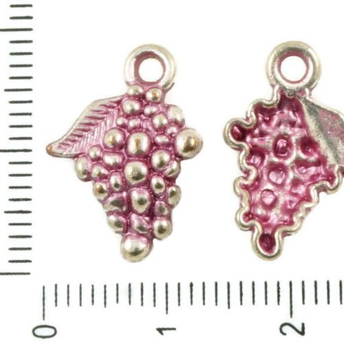 14pcs antique ton argent valentine rose patine laver les raisins fruits de la vigne pendentifs charm sku-36329