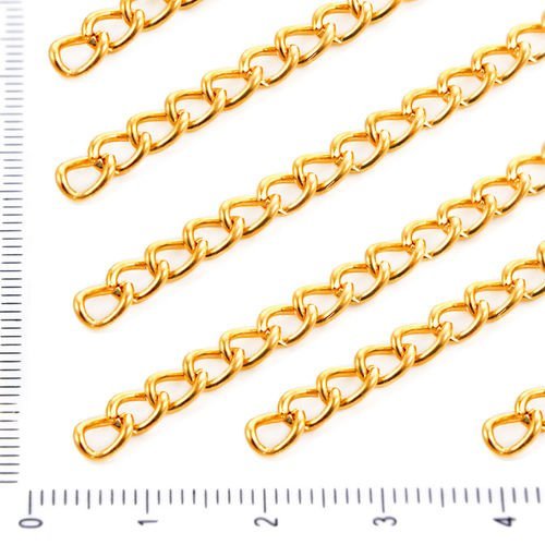 1m 3.3 ft 1.1 m en jaune plaqué or ovale ouverture de la chaîne de fabrication de bijoux en métal le sku-38046