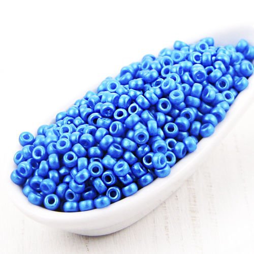 5g tutti frutti blue pearl matubo 11/0 verre tchèque ronde perles de rocaille entretoise 2.1 mm sku-38686