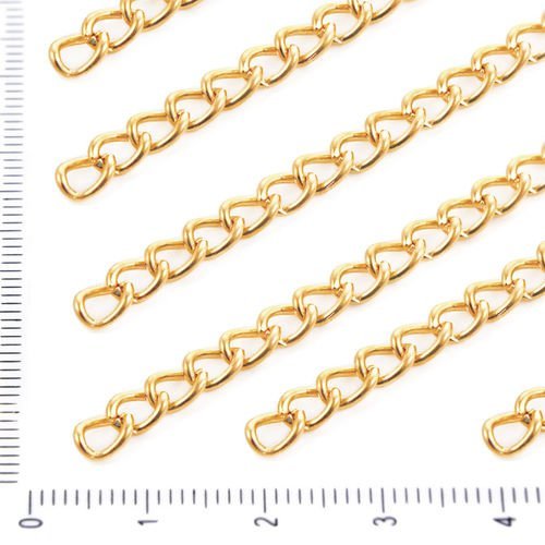 1m 3.3 ft 1.1 m en plaqué or de forme ovale de l'ouverture de la chaîne de fabrication de bijoux en  sku-38048
