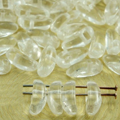 30pcs claire en cristal preciosa piment 2 deux trous tchèque perles de verre 11 mm x 4 mm sku-33790