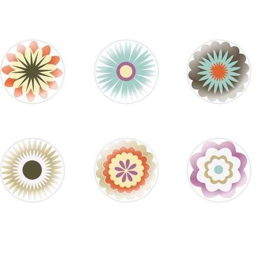 6pcs x 25mm à la main rond en forme de dôme verre tchèque en de cabochon rétro ornements floraux 1 s sku-20144