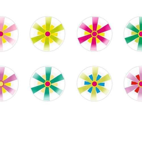 12pcs x 16mm main ronde verre tchèque en forme de dôme cabochons fleurs 164 s5t315 sku-22375