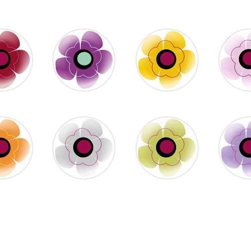 12pcs x 16mm main ronde verre tchèque en forme de dôme cabochons fleurs 203 s5t554 sku-24620