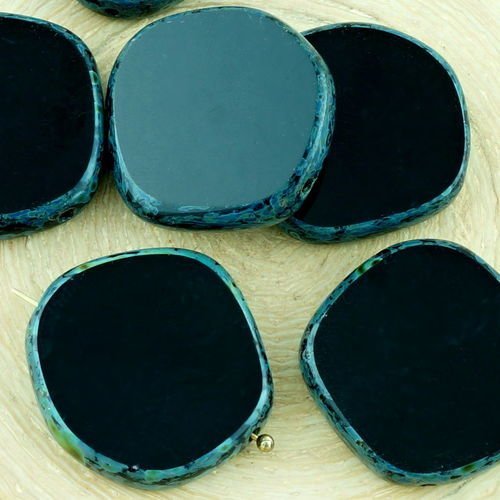 2pcs picasso brun opaque noir de jais plat rond 8edge fenêtre de la table de coupe pièce de verre tc sku-34348