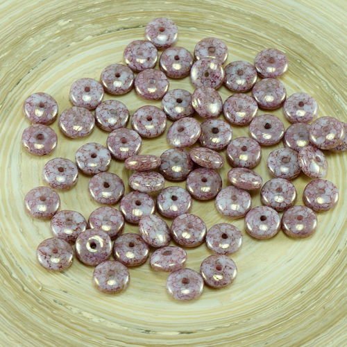60pcs violet marron sénégal en terre cuite verre tchèque disque rondelle perles solo plat espaceur u sku-26747