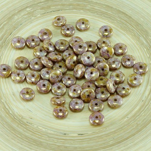 60pcs craie violet marron sénégal en terre cuite verre tchèque disque rondelle perles solo plat espa sku-26748