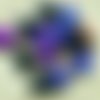 6pcs métallique iris violet noir de la moitié à plat grand triangle de verre tchèque perles de focal sku-27433