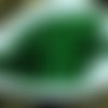 50pcs x 30mm extra-longs vert émeraude argent bordée enrouler autour du verre tchèque perles de bugl sku-21276